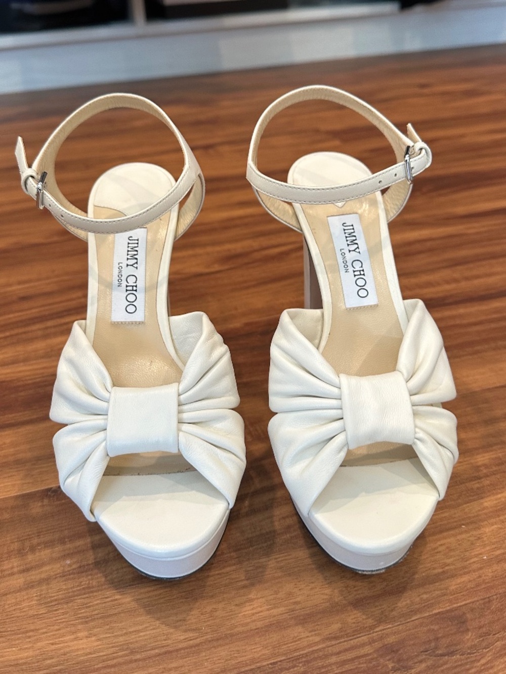 Jimmy Choo Nappa Leather Rosie 120 Platform Sandals - Barely Worn